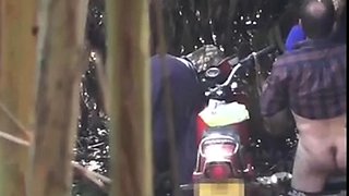 Silver Fox Rolls Up on Motorcycle to Bang Hooker Jungle