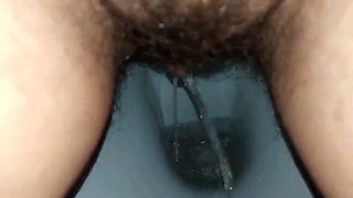 Hairy Russian MILF GinnaGg Pisses and Wipes Her Wet Pussy - Amateur Homemade Solo
