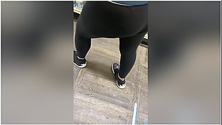 Wife In Transparent Spandex With Visible Peach Panties