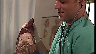 Big dick doctor throat fucks a horny patient while fingering her wet pussy