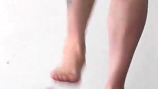 Dyanna Tramples His Slave Barefoot to Orgasm