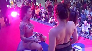 WWW.PORNOVATAS very hot lesbian Spanish threesome (big natural tits)