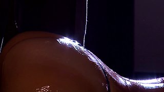Helpless babe gets her squirting pussy pleased with sex toys