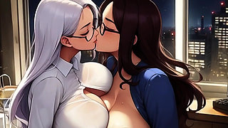 Lactating Lesbian Miilfs Breastfeed Each Other In Milky Milfs Go To Work