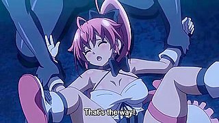 The monsters fondle her big breasts, thrust into her, and then she awakens and defeats them with creampies.