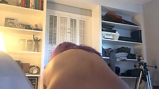 Fucking My Dildo Revere Cowgirl on My Bed