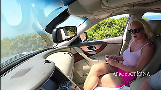 Hitchhiker Pissing 3 Time Out of Window of a Car in Motion