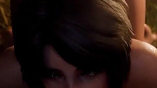 Thicc Ass Jote Deepthroating a Hard Cock Near a Camp Fire