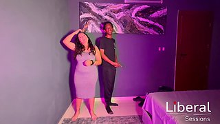 Giant-boobed COUGAR is about to attempt her first-ever black prick