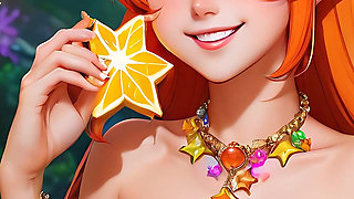 Cartoon Nude Adult Woman Eating Star Fruit - Ai Artistic Slideshow