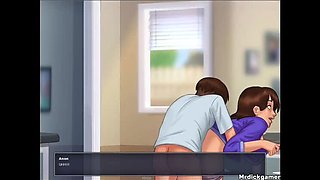 Hot Stepmom Fucked by Step Son in Kitchen - Summertime Saga Creampie