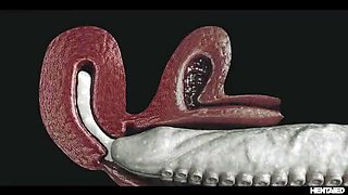Japanese Anime Girl Emiri Fucked Hard by Monster Cock - Creampie, Bondage & Cum in Mouth