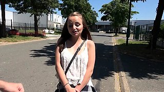 Adorable blonde teen picked up and pumped full of cock