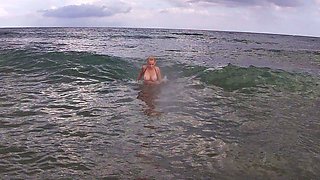 Beautiful European blonde solo masturbating