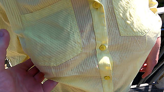 Spanking Her Naked Tits in Medieval Castle