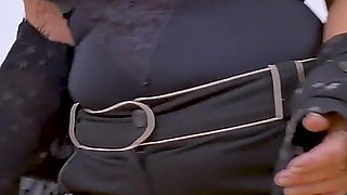 Well Rounded Granny Gigi Strips off Slowly and Finger Fucks Her Old but Lickable Pussy