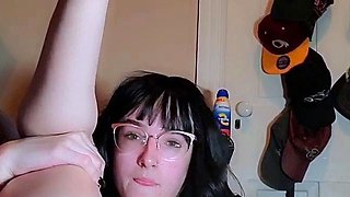 Cute curly brunette solo webcam masturbation