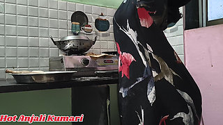 18+ Real Indian Shameless Stepmother Sent Her Stepson to the Field and Was Cooking Naked in the Kitchen When Her Stepson Came.