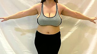 Beautiful Curvy Teen with Big Tits Gets Horny During Workout Begins to Fingering Pussy Masturbating to Orgasm