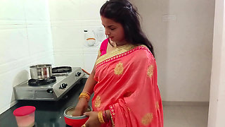 Rhea, the Newlywed Bride, Was Making Pudding in the Kitchen When the Stepbrother Grabbed Her From Behind and Had Sex