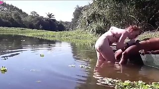 Blonde Teen Stepdaughter Takes Bath in Panties - Hot Fishing Trip Turns Wild in Rio
