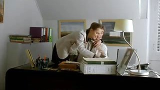 A hot French secretary with a pretty pussy fucks boss