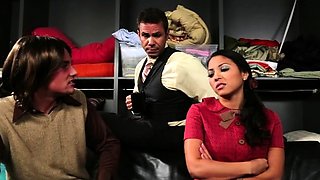 Busty brunette bitch in POV blowjob fun