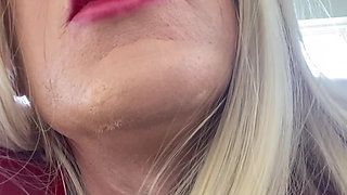 Amateur Crossdresser in stocking heels skirt seduces husband to her room gives blowjob, but hubby keeps talking about milf wild