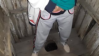 I Caught My Neighbor Masturbating in the Toilet on the Street and I Joined Her - Lesbian-illusion