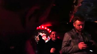 Dirty foot cleaning in public bar