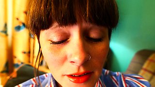 Cute curly brunette solo webcam masturbation