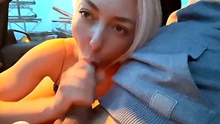 Public blowjob in car and he cum in my mouth