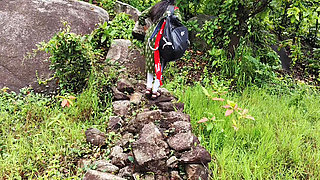 College girl came to roam with your boyfriend - told the family to go to college - Outdoor Forest Village Bhabhi Sex Full Night.