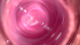 Camera Inside My Tight Creamy Pussy, Internal View of My Horny Vagina