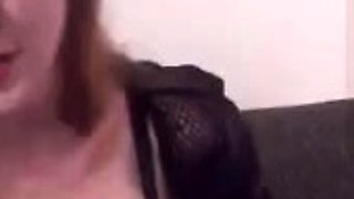 Big Tits Shemale Masturbate her Big Cock