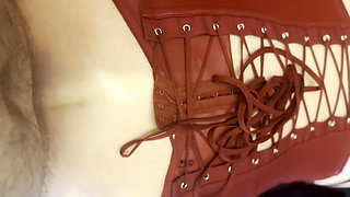 Fed cum from her creampied ass