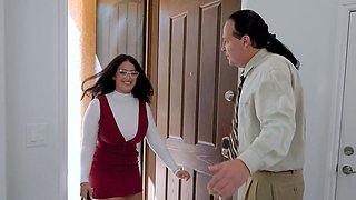 Horny Stepdad Tells Bodacious Babysitter He's Been Dreaming