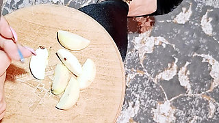 BDSM Slave Feeding Under My Feet  Spit on Food, Humiliation & FootShoe Worship Training