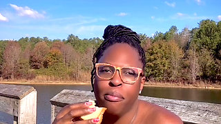 MATURE EBONY COUGAR MAKING FETISH CONTENT OUTSIDE PT 3