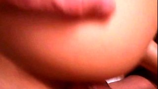 Brunette ass fucked POV style cumshot