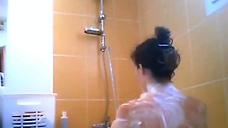 peeping at showering beautiful stepmom