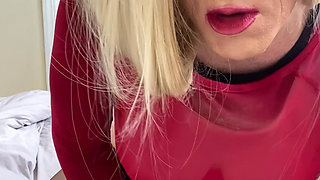 Sexy Crossdresser fucks a sexy toy that is a fat black ass and pussy creampies her like a trans should