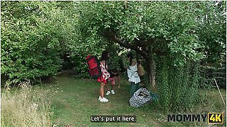 Horny Stepmommy Is Too Sneaky And Used Her Chance To Fuck A Young Cock Hard On The Grass With Valentina Sierra And Joe Di Marco