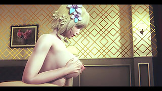 Genshin Impact Hentai - Lumine Titjob and Threesome - Japanese Asian Manga Anime Game Porn