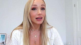 Peeing blonde fetish babe uses toy in her tight pussy