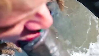 Outdoor Beach POV Blowjob - Sloppy by the Waves