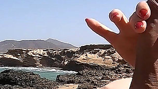 Nasty Girl Gave Me Stunning Handjob at a Nude Beach with a Huge Cumshot