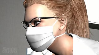 Animated gloved nurse