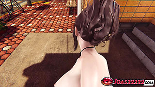 Tani Yuuka 3D Hentai - Stockings & Doggystyle Anal Action - Standing Missionary & Tied Creampie