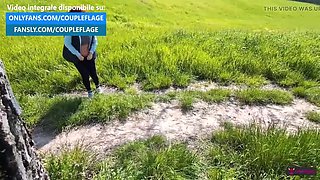 Redhead Wife Gives Risky Outdoor Blowjob to Stranger's Big Cock - Amateur Homemade